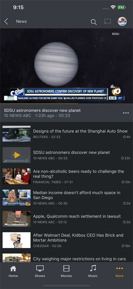 Plex cho iOS có bố cục đơn giản