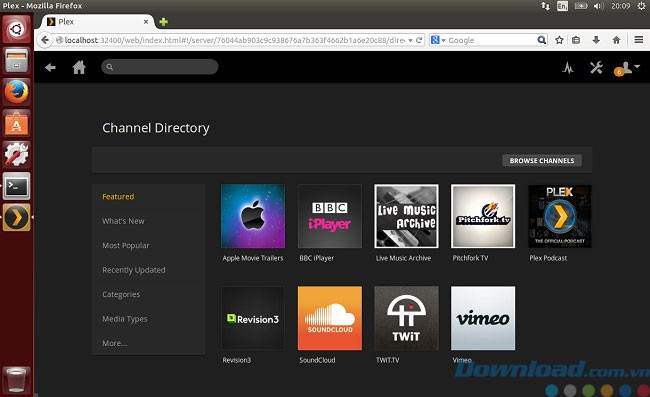 Plex chạy trên trình duyệt