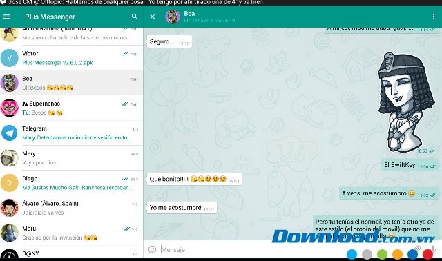 Plus Messenger với giao diện nhắn tin