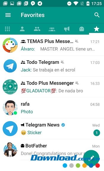 Plus Messenger với giao diện Favorites