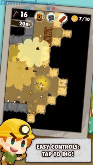 Điều khiển game dễ dàng - tap để đào