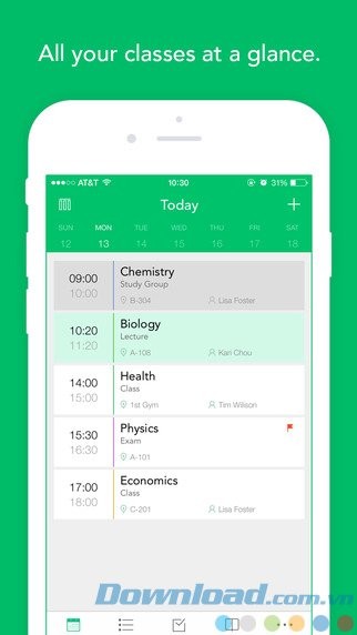 Quản lý lịch học theo tháng
