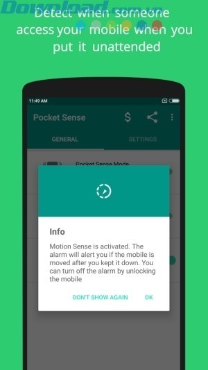 Phát hiện khi ai đó di chuyển điện thoại ra vị trí khác
