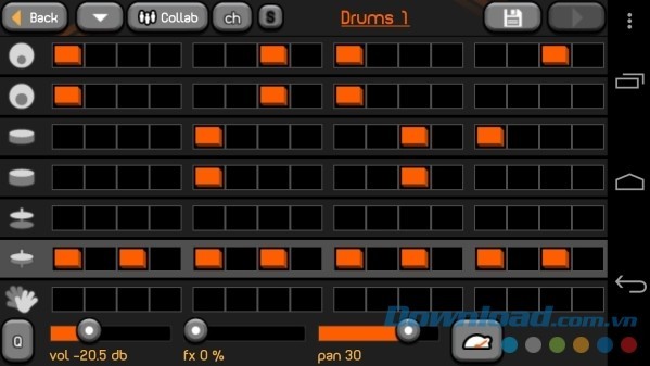 PocketBand Pro - Social DAW cho Android hỗ trợ âm thanh nhiều loại nhạc cụ khác nhau
