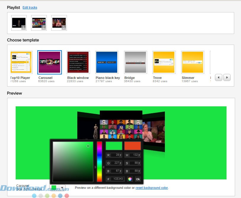 Tính năng Live Preview cho phép xem trước