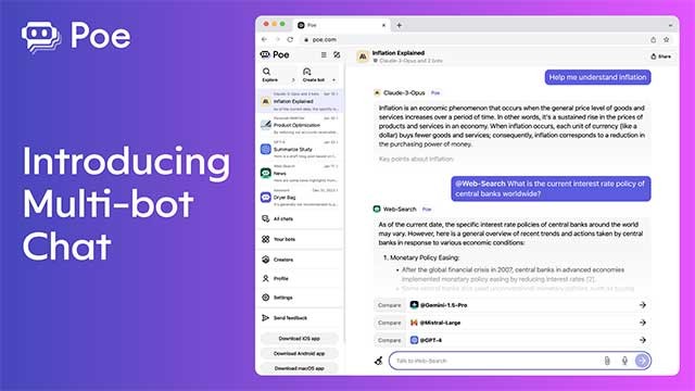 Trò chuyện với nhiều chatbot cùng lúc