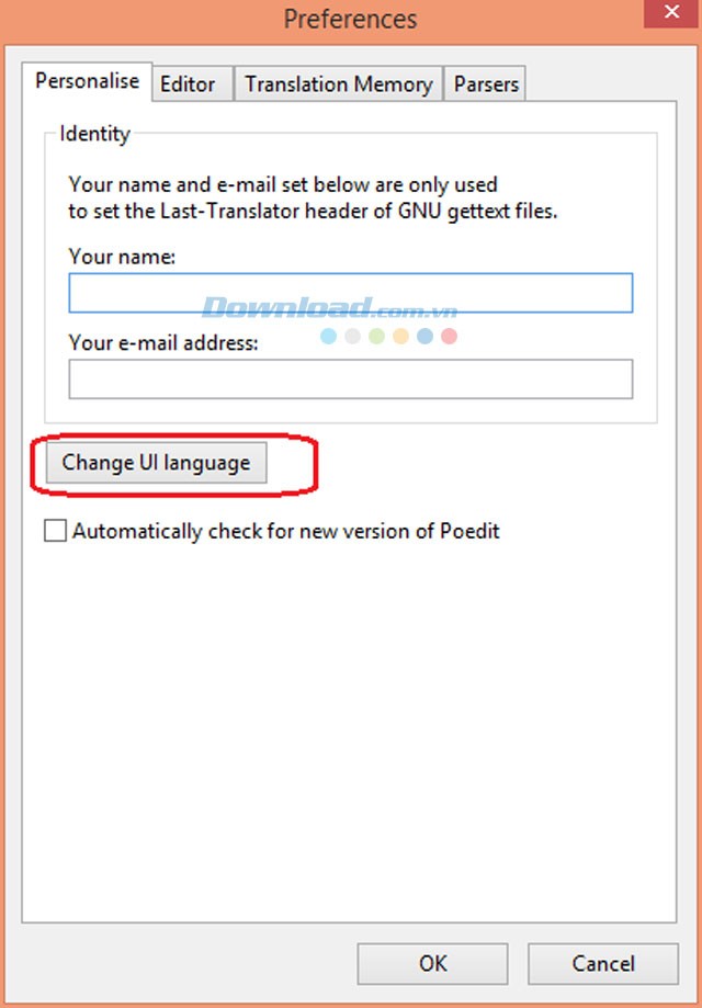Thay đổi Tiếng Việt