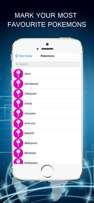 Đánh dấu vị trí Pokemon yêu thích trong Poke Radar app