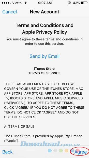 Đồng ý các điều khoản dịch vụ