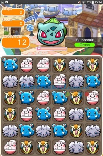 Giao diện chơi game Pokémon Shuffle Mobile
