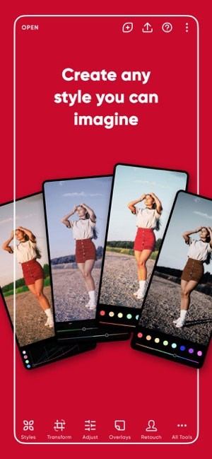 Polarr là app sửa ảnh thông qua Style