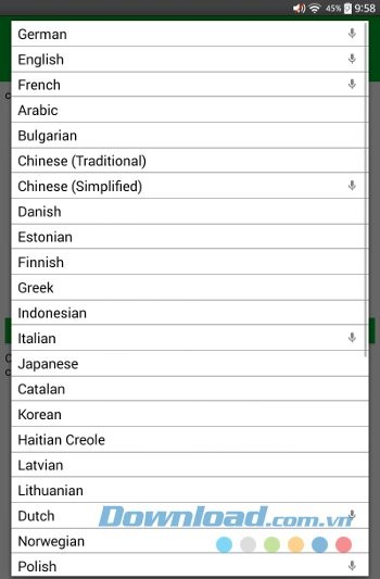 Các ngôn ngữ hỗ trợ của PONS Online Dictionary