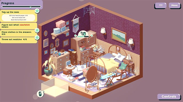 Dọn nhà và sắp xếp đồ đạc gọn gàng trong game mô phỏng giải đố Poof! Cleaning Services