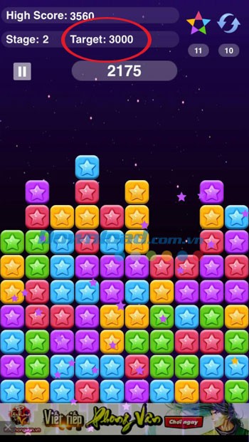 Mỗi level đưa ra mục tiêu riêng