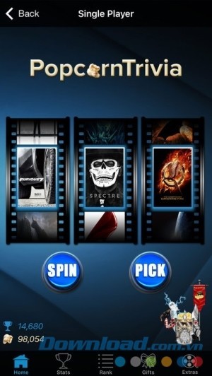 PopcornTrivia cho iOS game đố vui điện ảnh