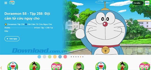 Giao diện chính của POPS Kids