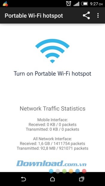 Giao diện Portable Wi-Fi hotspot