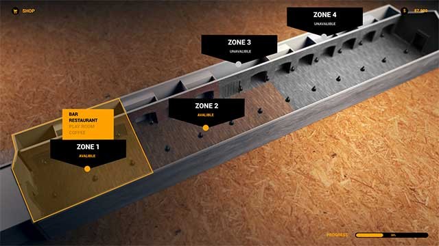 Mỗi địa điểm được chia thành các phân khu khác nhau