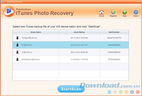 Potatoshare iTunes Photo Recovery