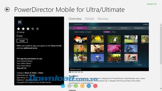 PowerDirector Mobile for Windows 8