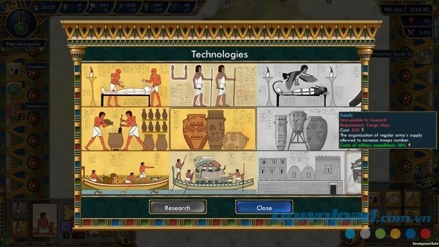 Khám phá các công nghệ tuyệt vời trong game chiến lược theo lượt Pre-Civilization Egypt cho máy tính và Mac