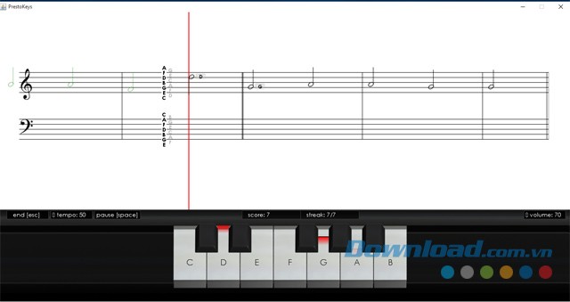 Luyện tập chơi đàn piano nhờ có sự trợ giúp của ứng dụng PrestoKeys