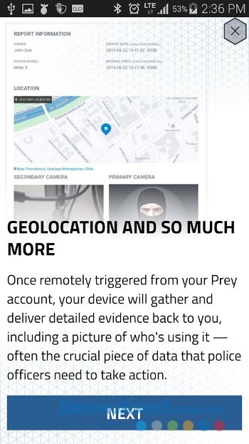 Định vị điện thoại với Prey