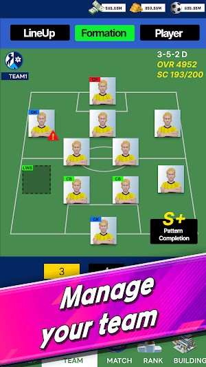 Quản lý đội hình của bạn, xây dựng đội bóng toàn chân sút siêu sao