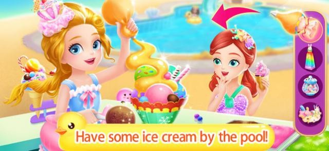 Thưởng thức kem mát lạnh bên hồ bơi cùng công chúa xinh đẹp