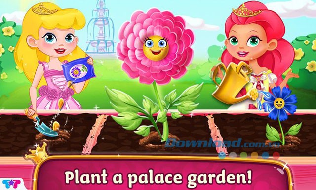 Giúp công chúa trồng và chăm sóc hoa trong vườn