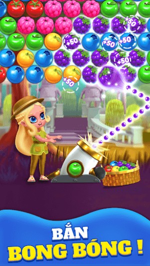Bắn rơi các bong bóng trái cây đầy màu sắc