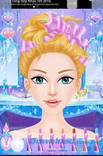 Princess Salon Frozen Party công chúa tô son