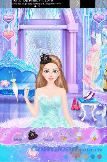 Princess Salon Frozen Party công chúa chuẩn bị trang phục