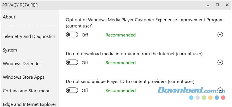 Tùy chỉnh các tính năng của phần mềm bảo mật Privacy Repairer cho máy tính