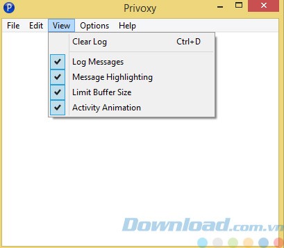 Giao diện của Privoxy