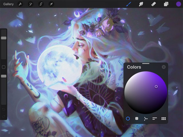 Chỉnh màu sống động và chi tiết trong Procreate app