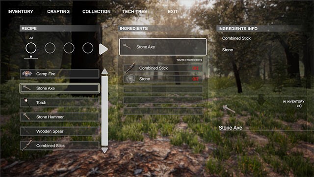 Thu thập tài nguyên, chế tạo công cụ và vũ khí trong khi chơi PROJECT D: Human Risen