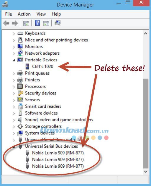 Cài đặt lại driver cho điện thoại