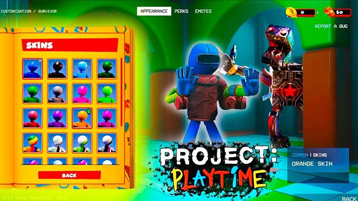 Project: Playtime có nhiều skin Survivor để người chơi lựa chọn