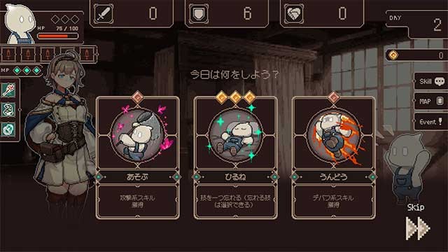 Bạn được chọn hành động của mình từ ba thẻ bài mỗi ngày trong 100 ngày