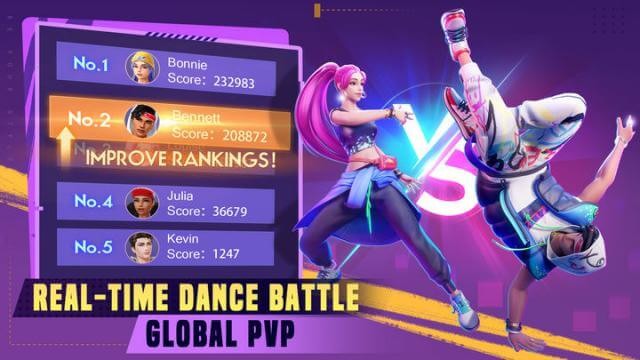Tham gia các cuộc thi khiêu vũ PvP thời gian thực toàn cầu