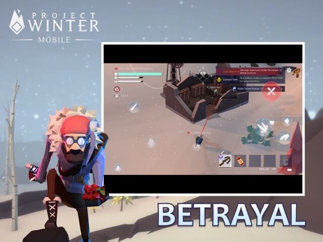 Bạn vào vai kẻ phản bội hoặc người trốn thoát trong game Project Winter Mobile