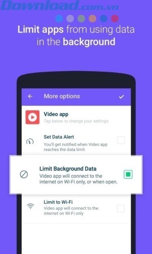 Hạn chế các app sử dụng dữ liệu khi chạy ngầm