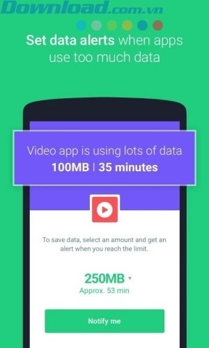 Nhận cảnh báo khi dụng quá nhiều dữ liệu