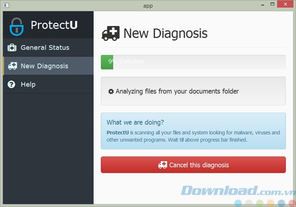 ProtectU quét virus, malware