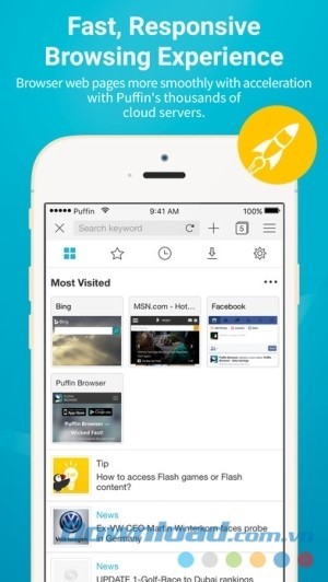 Puffin Browser Pro cho iOS duyệt web nhanh