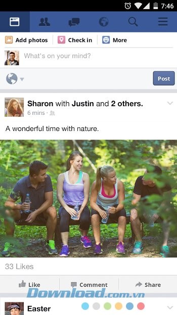 Giao diện Puffin for Facebook