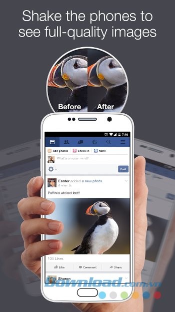 Xem ảnh chất lượng cao với Puffin for Facebook