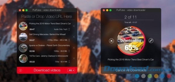 PullTube cho Mac hỗ trợ tải hàng loạt video một lúc