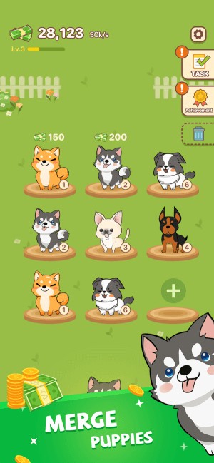 Hợp nhất các con cún dễ thương để tạo ra loài mới trong game Puppy Town